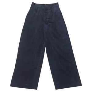 1. State Dark‎ Navy Blue High Waist corduroy Crop Wide Leg Pants Women's Size 2